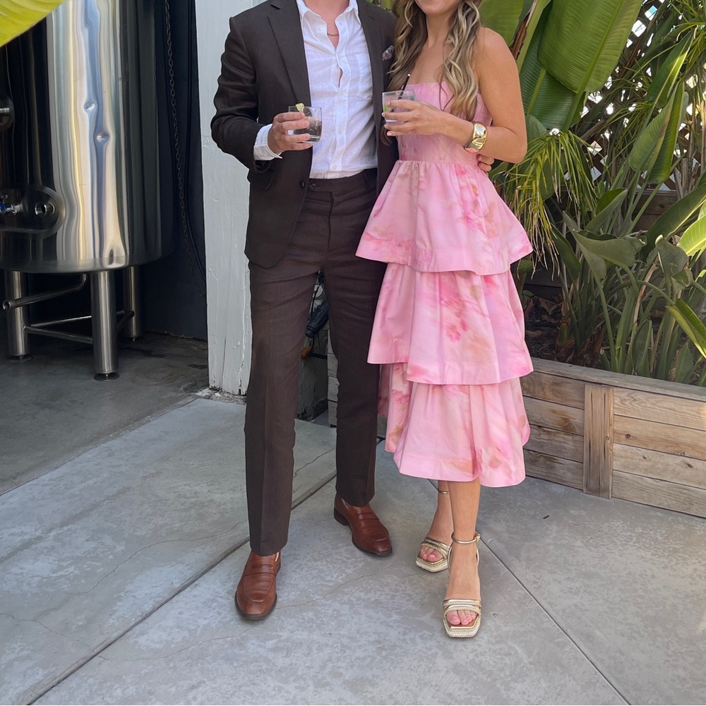 Gianni Bini Pink Ruffle Midi Formal Dress - Picture 9 of 16